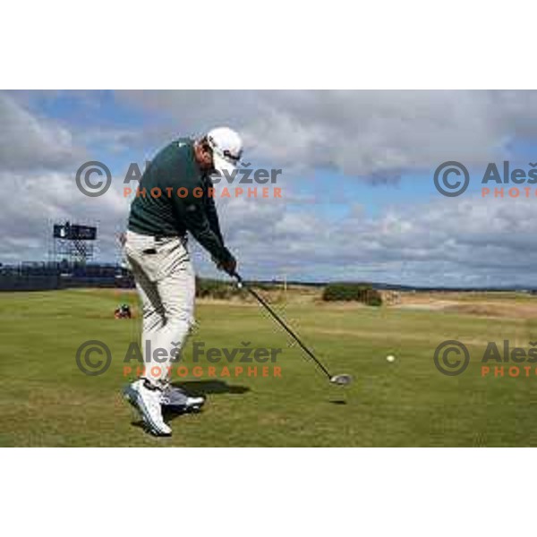 Colin Morikawa (USA) at Old course St.Andrews links during 150th Open practice round in Scotland on July 13, 2022 