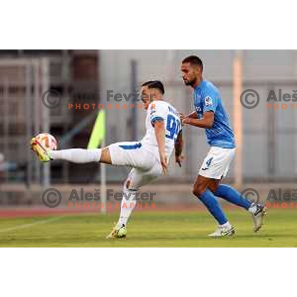 Alen Krajnc in action during Prva Liga Telemach 2022-2023 football match between Gorica and Bravo in Gorica, Slovenia on July 18, 2022