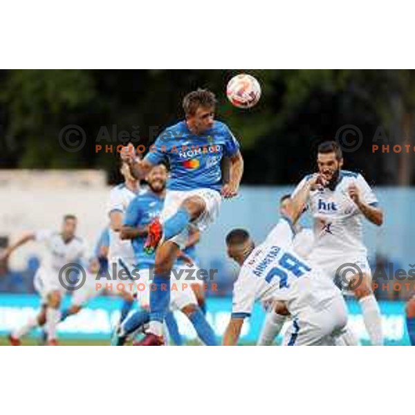 Gasper Trdin in action during Prva Liga Telemach 2022-2023 football match between Gorica and Bravo in Gorica, Slovenia on July 18, 2022