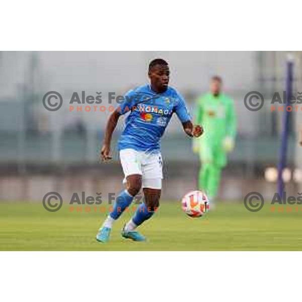 Simon Nsana Claudelion Etienne in action during Prva Liga Telemach 2022-2023 football match between Gorica and Bravo in Gorica, Slovenia on July 18, 2022