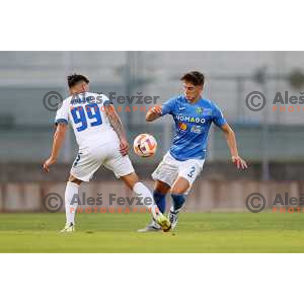 Zan Trontelj in action during Prva Liga Telemach 2022-2023 football match between Gorica and Bravo in Gorica, Slovenia on July 18, 2022