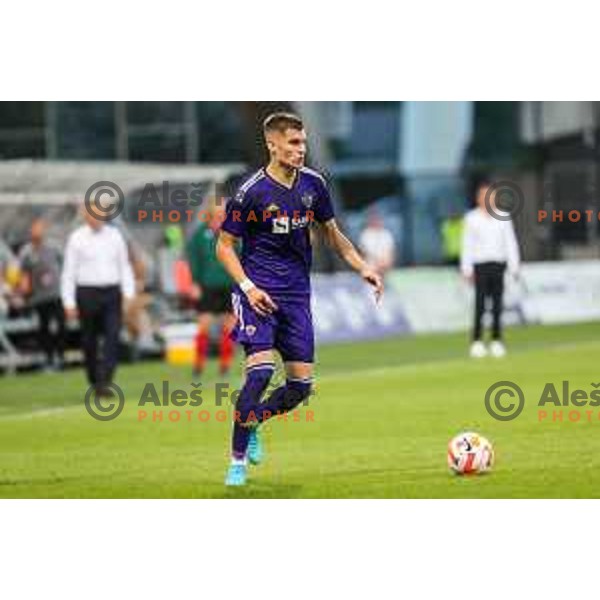 Nino Zugelj in action during UEFA Champions League qualifier between Maribor (SLO) and Sheriff Tiraspol (MOL) in Ljudski vrt, Maribor, Slovenia on July 20, 2022