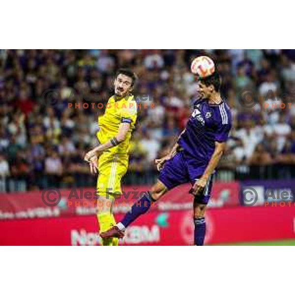 Nemanja Mitrovic in action during UEFA Champions League qualifier between Maribor (SLO) and Sheriff Tiraspol (MOL) in Ljudski vrt, Maribor, Slovenia on July 20, 2022