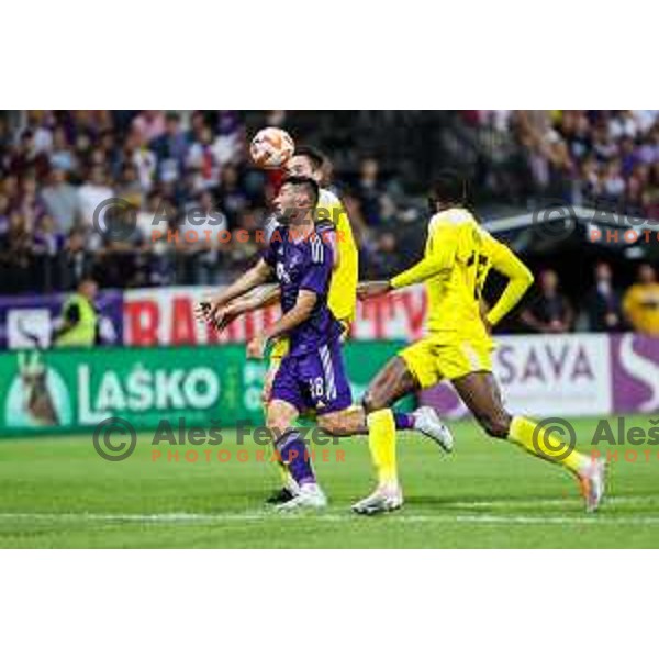 Roko Baturina in action during UEFA Champions League qualifier between Maribor (SLO) and Sheriff Tiraspol (MOL) in Ljudski vrt, Maribor, Slovenia on July 20, 2022