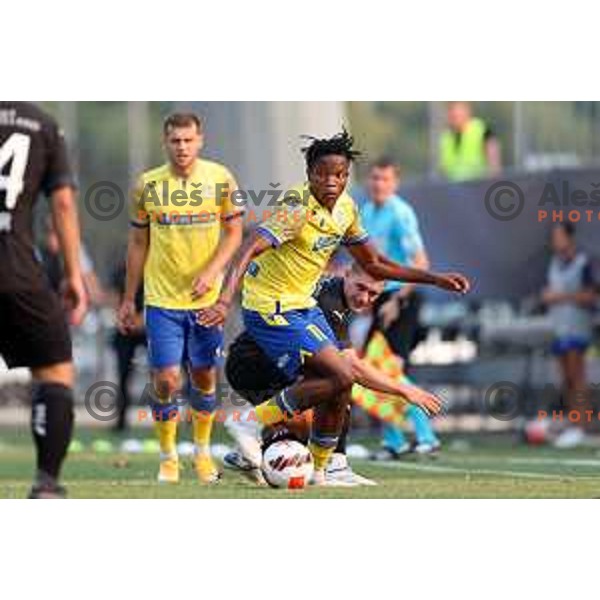 Bede Osuji in action during UEFA Conference League Qualifier between Koper (SLO) and Vaduz (LIE) at Arena Bonifika, Koper, Slovenia on July 21, 2022