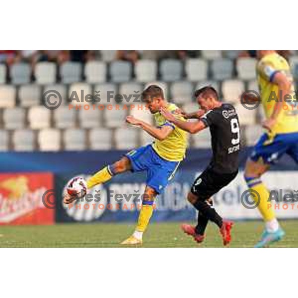 in action during UEFA Conference League Qualifier between Koper (SLO) and Vaduz (LIE) at Arena Bonifika, Koper, Slovenia on July 21, 2022
