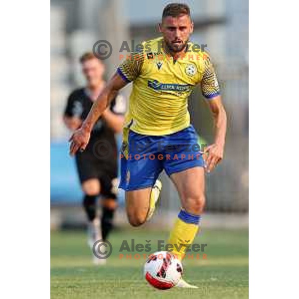 Dario Kolobaric in action during UEFA Conference League Qualifier between Koper (SLO) and Vaduz (LIE) at Arena Bonifika, Koper, Slovenia on July 21, 2022