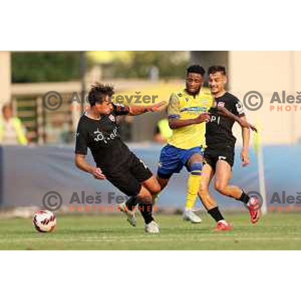 in action during UEFA Conference League Qualifier between Koper (SLO) and Vaduz (LIE) at Arena Bonifika, Koper, Slovenia on July 21, 2022