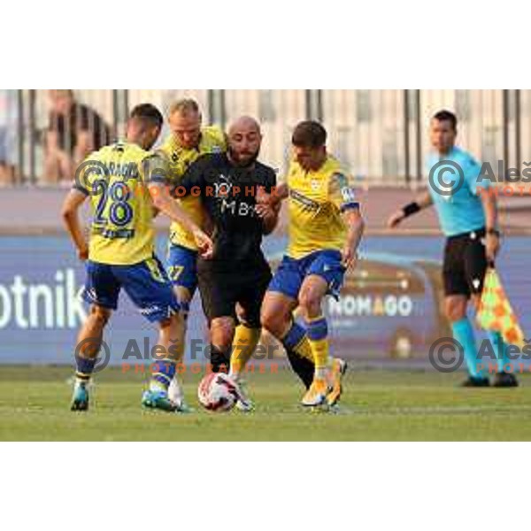 Tunahan Cicek and players of Vaduz celebrate goal during UEFA Conference League Qualifier between Koper (SLO) and Vaduz (LIE) at Arena Bonifika, Koper, Slovenia on July 21, 2022