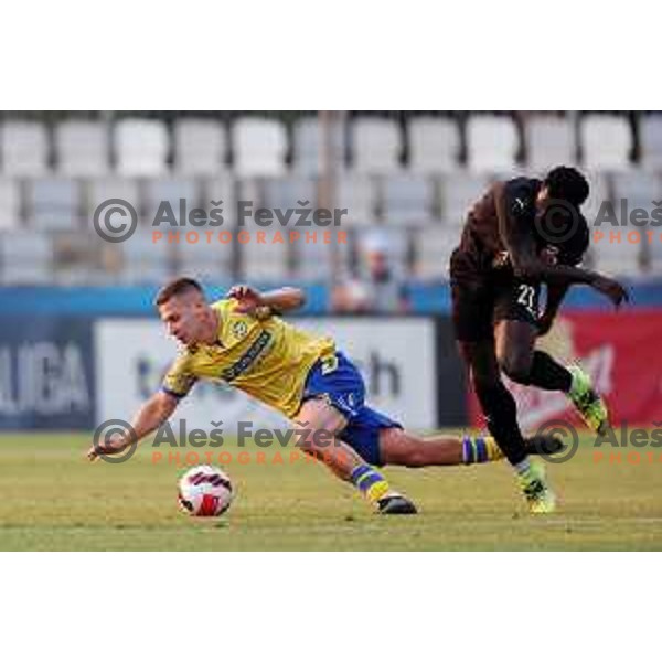 in action during UEFA Conference League Qualifier between Koper (SLO) and Vaduz (LIE) at Arena Bonifika, Koper, Slovenia on July 21, 2022
