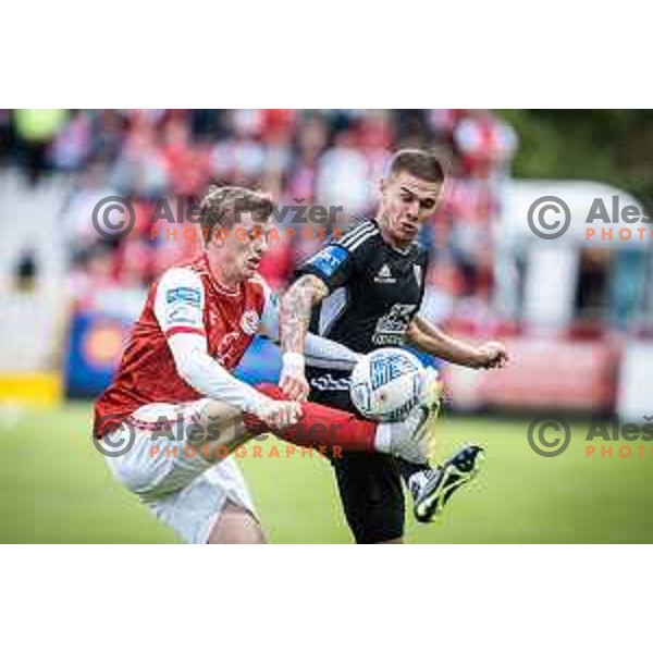 Luka Bobicanec in action during UEFA Conference league qualifier football match between Saint Patrick’s Athletic and NS Mura in Richmond Park, Dublin, Ireland on July 21, 2022. Photo: Jure Banfi/www.alesfevzer.com