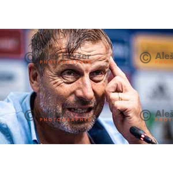 Miran Srebrnic, head coach of Gorica at the press conference during Prva liga Telemach football match between Maribor and Gorica in Ljudski vrt, Maribor, Slovenia on July 23, 2022. Photo: Jure Banfi