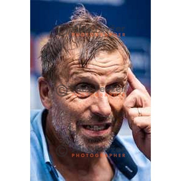 Miran Srebrnic, head coach of Gorica at the press conference during Prva liga Telemach football match between Maribor and Gorica in Ljudski vrt, Maribor, Slovenia on July 23, 2022. Photo: Jure Banfi