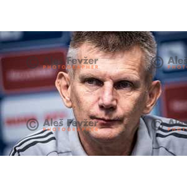 Radovan Karanovic, head coach of Maribor at the press conference during Prva liga Telemach football match between Maribor and Gorica in Ljudski vrt, Maribor, Slovenia on July 23, 2022. Photo: Jure Banfi