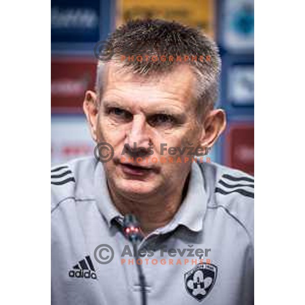 Radovan Karanovic, head coach of Maribor at the press conference during Prva liga Telemach football match between Maribor and Gorica in Ljudski vrt, Maribor, Slovenia on July 23, 2022. Photo: Jure Banfi