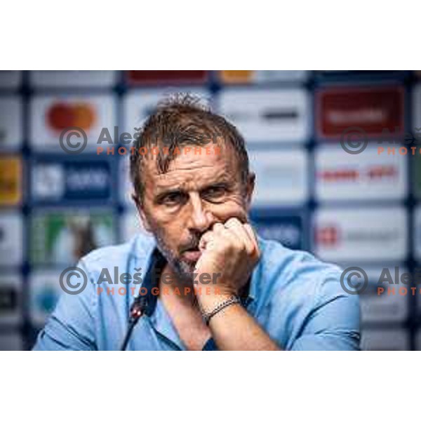 Miran Srebrnic, head coach of Gorica at the press conference during Prva liga Telemach football match between Maribor and Gorica in Ljudski vrt, Maribor, Slovenia on July 23, 2022. Photo: Jure Banfi