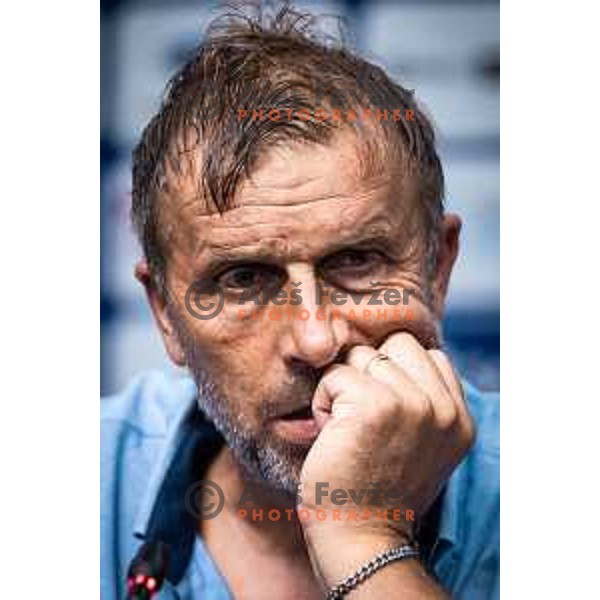 Miran Srebrnic, head coach of Gorica at the press conference during Prva liga Telemach football match between Maribor and Gorica in Ljudski vrt, Maribor, Slovenia on July 23, 2022. Photo: Jure Banfi