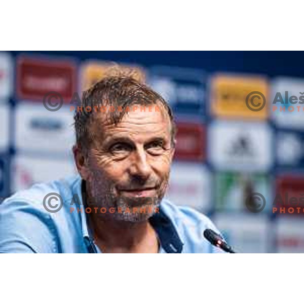 Miran Srebrnic, head coach of Gorica at the press conference during Prva liga Telemach football match between Maribor and Gorica in Ljudski vrt, Maribor, Slovenia on July 23, 2022. Photo: Jure Banfi