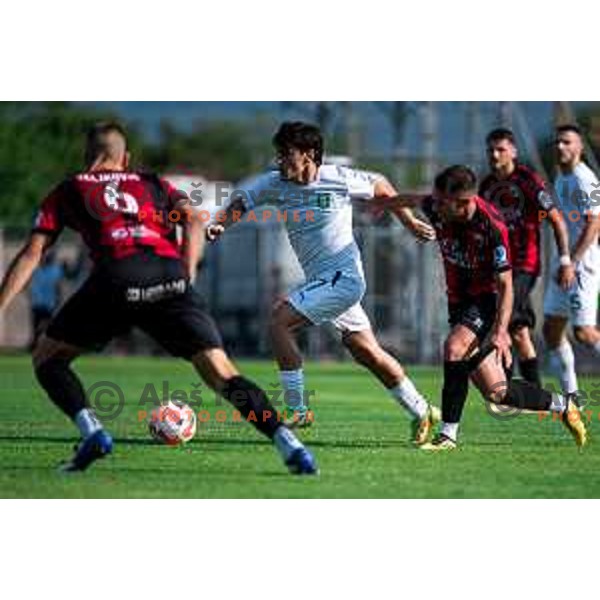 Almedin Ziljkic in action during Prva Liga Telemach 2022-2023 football match between Tabor Sezana and Olimpija in Sezana, Slovenia on July 24, 2022