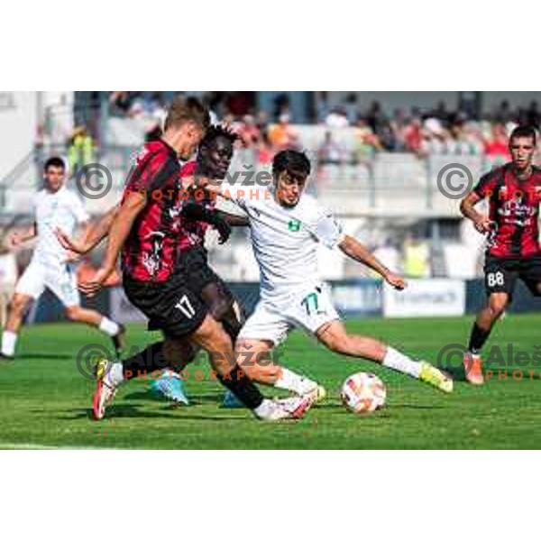 Almedin Ziljkic in action during Prva Liga Telemach 2022-2023 football match between Tabor Sezana and Olimpija in Sezana, Slovenia on July 24, 2022