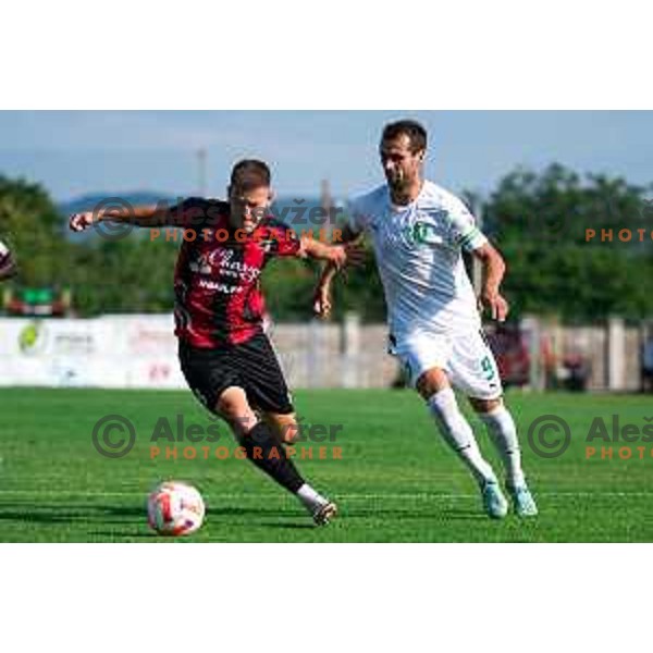 Mustafa Nukic in action during Prva Liga Telemach 2022-2023 football match between Tabor Sezana and Olimpija in Sezana, Slovenia on July 24, 2022