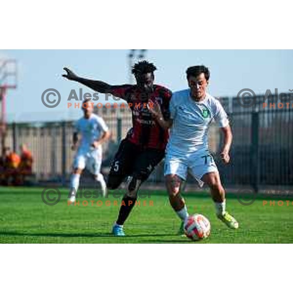 Almedin Ziljkic in action during Prva Liga Telemach 2022-2023 football match between Tabor Sezana and Olimpija in Sezana, Slovenia on July 24, 2022