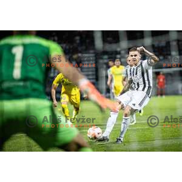 Luka Bobicanec in action during Prva liga Telekom football match between Mura and Domzale in Fazanerija, Murska Sobota, Slovenia on July 24, 2022. Photo: Jure Banfi
