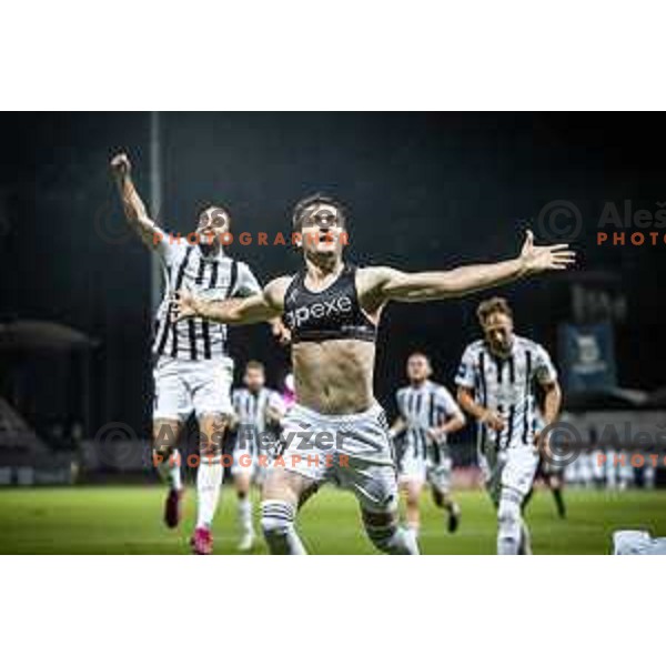 Nikola Petkovic celebrating during Prva liga Telekom football match between Mura and Domzale in Fazanerija, Murska Sobota, Slovenia on July 24, 2022. Photo: Jure Banfi