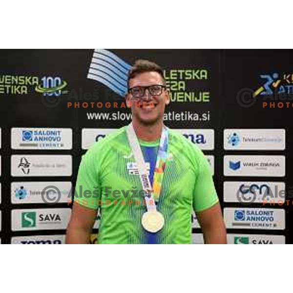 Kristjan Ceh, World Champion in discus in Oregon 2022 during press conference of Slovenian Athletics Federation in Ljubljana, Slovenia on July 25, 2022