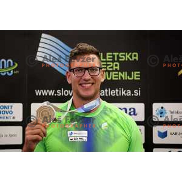 Kristjan Ceh, World Champion in discus in Oregon 2022 during press conference of Slovenian Athletics Federation in Ljubljana, Slovenia on July 25, 2022