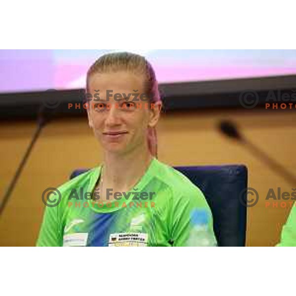 Tina Sutej during press conference of Slovenian Athletics Federation in Ljubljana, Slovenia on July 25, 2022 