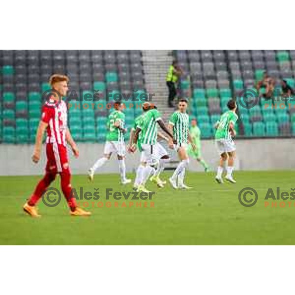 in action during UEFA Conference league qualifyer between Olimpija and Sepsi OSK in Arena Stozice, Ljubljana, Slovenia on July 28, 2022