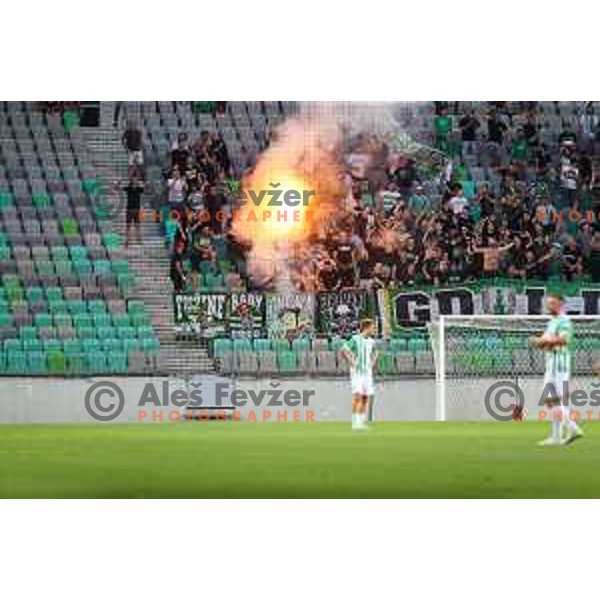 Green Dragons in action during UEFA Conference league qualifyer between Olimpija and Sepsi OSK in Arena Stozice, Ljubljana, Slovenia on July 28, 2022