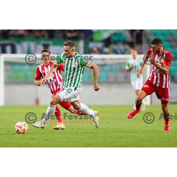 Timi Max Elsnik in action during UEFA Conference league qualifyer between Olimpija and Sepsi OSK in Arena Stozice, Ljubljana, Slovenia on July 28, 2022