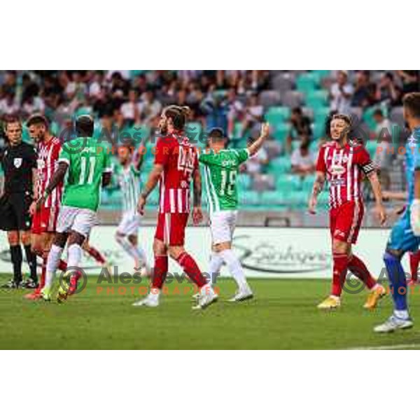 Mario Kvesic celebrates goal in action during UEFA Conference league qualifyer between Olimpija and Sepsi OSK in Arena Stozice, Ljubljana, Slovenia on July 28, 2022