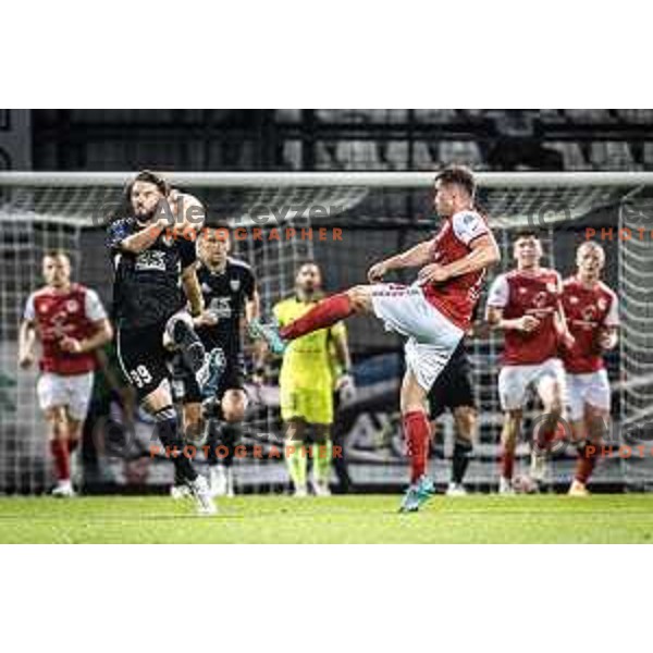 in action during UEFA Conference league qualifier football match between NS Mura and Saint Patrick’s Athletic in Fazanerija, Murska Sobota, Slovenia on July 28, 2022. Photo: Jure Banfi