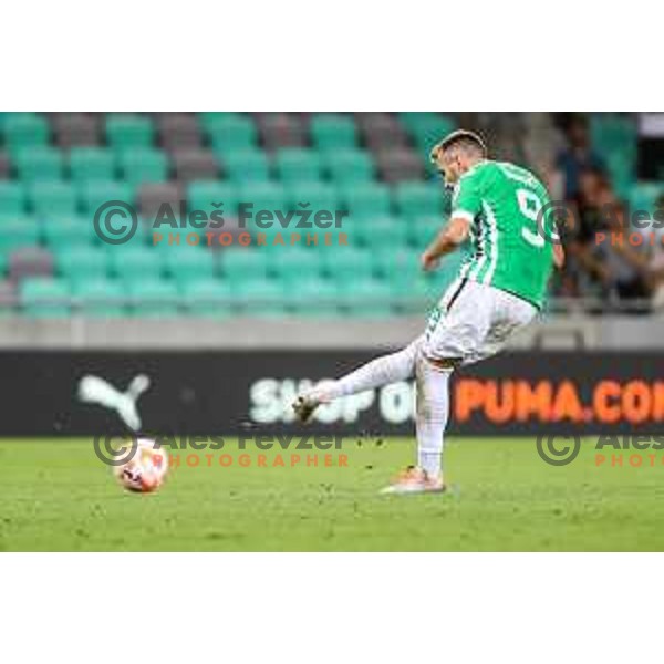 Mustafa Nukic in action during UEFA Conference league qualifyer between Olimpija and Sepsi OSK in Arena Stozice, Ljubljana, Slovenia on July 28, 2022