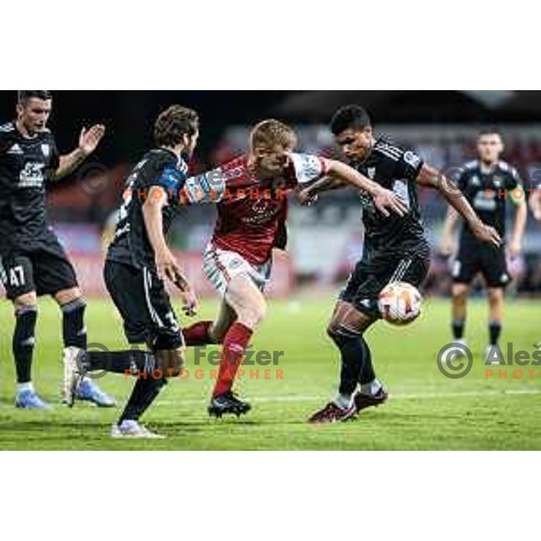 in action during UEFA Conference league qualifier football match between NS Mura and Saint Patrick’s Athletic in Fazanerija, Murska Sobota, Slovenia on July 28, 2022. Photo: Jure Banfi