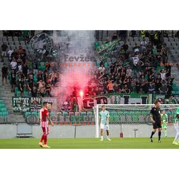 Green Dragons in action during UEFA Conference league qualifyer between Olimpija and Sepsi OSK in Arena Stozice, Ljubljana, Slovenia on July 28, 2022