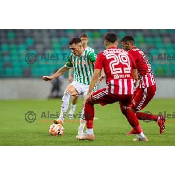 in action during UEFA Conference league qualifyer between Olimpija and Sepsi OSK in Arena Stozice, Ljubljana, Slovenia on July 28, 2022