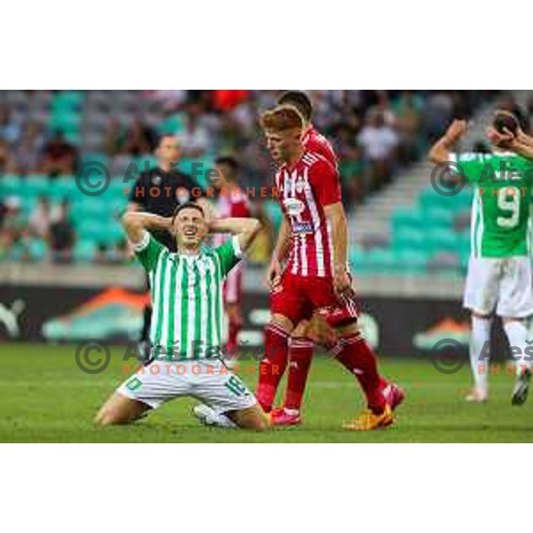 in action during UEFA Conference league qualifyer between Olimpija and Sepsi OSK in Arena Stozice, Ljubljana, Slovenia on July 28, 2022