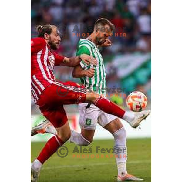 Mustafa Nukic in action during UEFA Conference league qualifyer between Olimpija and Sepsi OSK in Arena Stozice, Ljubljana, Slovenia on July 28, 2022