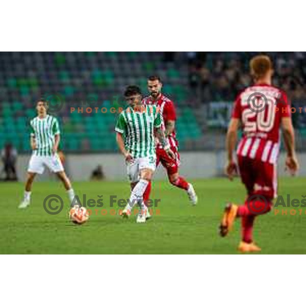 in action during UEFA Conference league qualifyer between Olimpija and Sepsi OSK in Arena Stozice, Ljubljana, Slovenia on July 28, 2022