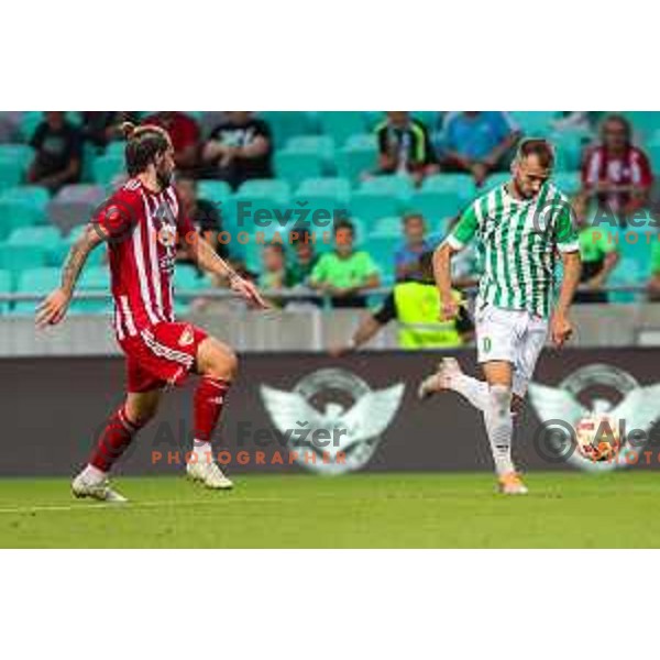 in action during UEFA Conference league qualifyer between Olimpija and Sepsi OSK in Arena Stozice, Ljubljana, Slovenia on July 28, 2022