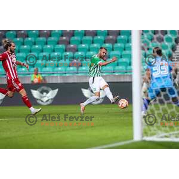 Mustafa Nukic in action during UEFA Conference league qualifyer between Olimpija and Sepsi OSK in Arena Stozice, Ljubljana, Slovenia on July 28, 2022