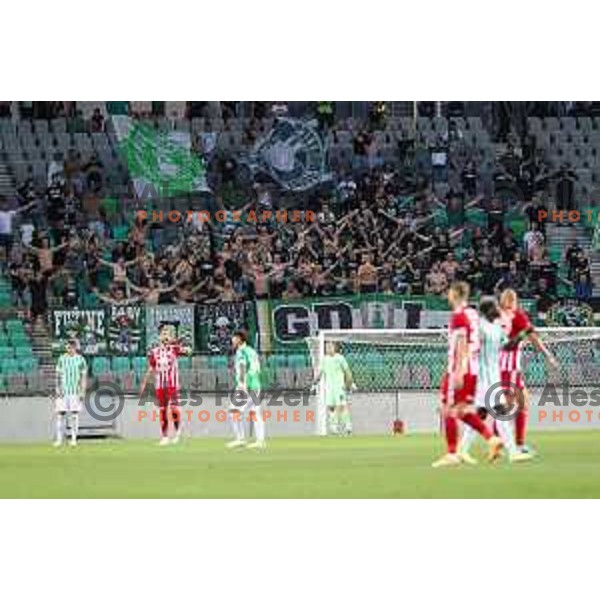 in action during UEFA Conference league qualifyer between Olimpija and Sepsi OSK in Arena Stozice, Ljubljana, Slovenia on July 28, 2022