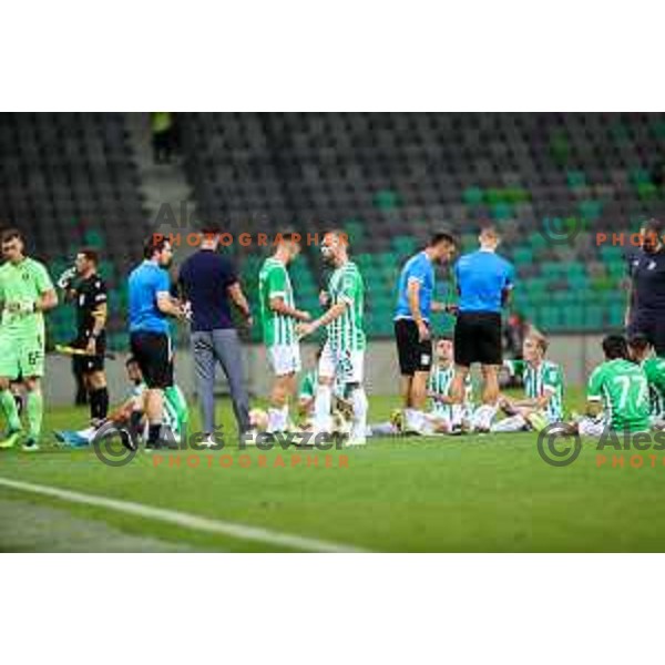 in action during UEFA Conference league qualifyer between Olimpija and Sepsi OSK in Arena Stozice, Ljubljana, Slovenia on July 28, 2022