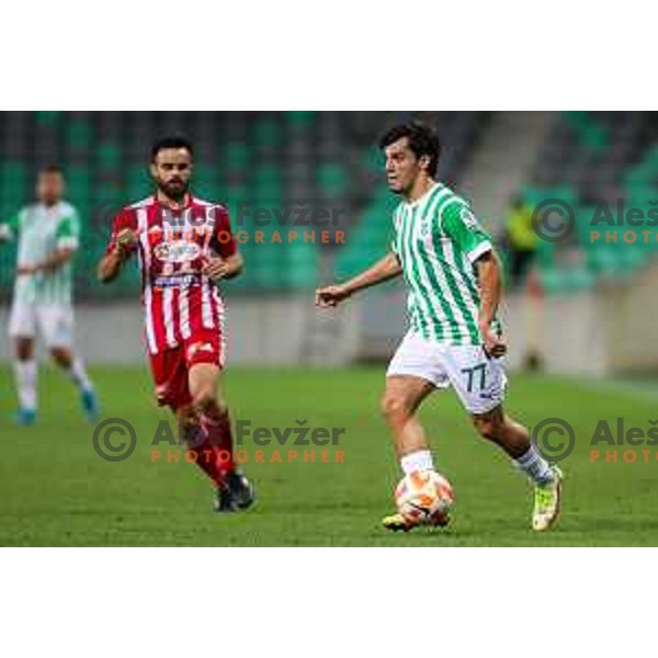 in action during UEFA Conference league qualifyer between Olimpija and Sepsi OSK in Arena Stozice, Ljubljana, Slovenia on July 28, 2022