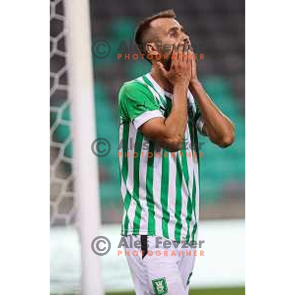 Mustafa Nukic in action during UEFA Conference league qualifyer between Olimpija and Sepsi OSK in Arena Stozice, Ljubljana, Slovenia on July 28, 2022