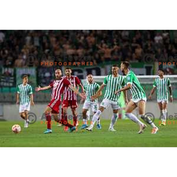 in action during UEFA Conference league qualifyer between Olimpija and Sepsi OSK in Arena Stozice, Ljubljana, Slovenia on July 28, 2022